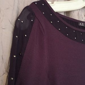 Armani Exchange blouse with 1 sleeve&sequin